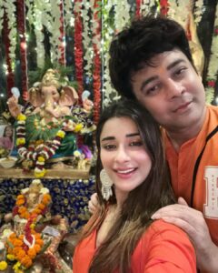 Madhuurima Instagram - He’s so cute 🤗🤗🤗🤗

Orange outfit by @rivaajclothing