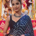 Maera Mishra Instagram - Navami ❤️ Thankyou so much @jyotimukerji for having us, i have honestly never celebrated durga puja like this ever before. #Blessed 🧿❤️ @northbombaydurgapuja Styled by @seam_stress_by_rajludhwani Saree by @nangaliaruchira