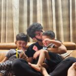 Mahat Raghavendra Instagram - #satyrdaynight with my boys ❤️😘 #Rudra #Veda @adhiyamanraghavendra 📸 @anusha.dhayanidhi