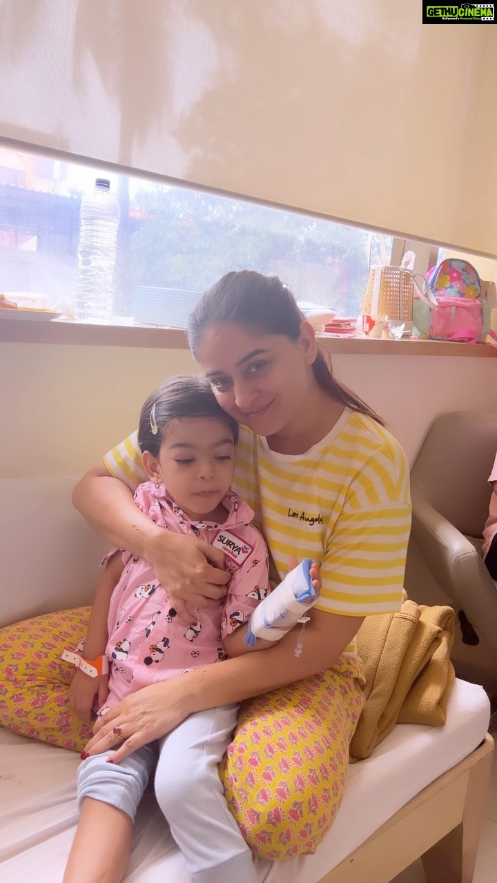 Mahhi Vij Instagram - Fevers worry parents, they scare them sometimes. I understand why, because when Tara got high fever on this Thursday night, it was like a nightmare to all of us. Tara went to school on Thursday after a long break from Independence Day week. Most of the time, it isn’t serious. Fevers are very common. But this time it got really serious for our Tara. We tried giving her medicines after disussing it with the doctors, but even after giving her IBUGESIC PLUS, her fever continued to be 104 and above. It became really stressful for us. We gave her cold dips of water, sponging at night, still she was shivering and the temperature was getting worse. I spoke to her doctor at 1 in the midnight and he said there’s nothing to worry as all the kids are catching up with viral these days and they are falling sick. But as a mother, I had to worry, so it was a sleepless night for us. Friday morning, I had to immediately rush to the hospital on a Saturday afternoon and the doctors ran some tests on her and she was infected with INFLUENZA A FLU. It is a very contagious viral infection of the respiratory system. It causes a high fever, body aches, a cough, and other symptoms. Most children are ill with the flu for less than a week. But some children have a more serious illness and may need to be treated in the hospital. So it was best for us to get her admitted. Please ensure your child has plenty of bed rest, encourage them to drink lots of fluids. Don’t forget to take your flu shots, especially the elders. Avoid sending kids to school even if they have a running nose. This Flu shouldn’t be taken lightly and please start taking good care of kids if their immunity is weak. Take care of yourself and the other people in your family. If you haven’t already, speak to your doctor about getting the flu vaccine for you and other family members. Tara is getting better day by day. As today is the 4th day and she is insisting to go home. And hopefully by evening we will be home. No matter how much I try to be strong but whenever it comes to Tara, I always have a breakdown. I don’t wish to see any child in this condition. Rab Rakha 💙