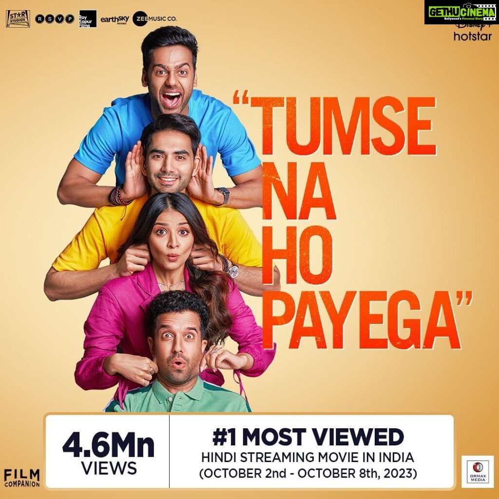 Mahima Makwana Instagram - Big thanks to all the Boyzez and girlzez for all the love. #TumseNaHoPayega is now the Most Viewed Hindi Streaming Movie of the week! ❤️✨ #TumseNaHoPayega Now Streaming on @disneyplushotstar : Link In Bio. #TumseNaHoPayegaOnHotstar @ishwaksingh @mahima_makwana @gauravpandey7697 @ghuggss @karanjotwani @abhislens #SiddharthRoyKapur @ronnie.screwvala @niteshtiwari22 @ashwinyiyertiwari #BikramDuggal @malvika25 @starstudios @rsvpmovies @earthskynotes @zeemusiccompany @Mehrotranikhil @varun760