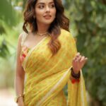 Mahima Nambiar Instagram - Chandramukhi 2 promotions 🤍 Wearing: @studio149 Photography: @camerasenthil #chandramukhi2 #sareelove #yellow #yellove #promotions