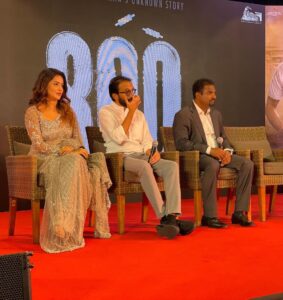 Mahima Nambiar Instagram - I couldn’t have asked for more 
Three legends in one frame ❤️
Will cherish this moment forever . 
Some pictures from the trailer launch of my next #800  The unknown story of Muthiah Muralitharan @murali_800 Sír. Extremely happy and proud to have played Madhi Malar ji @madhimalar his wife in the film. Can’t wait for all of you to watch the film. 
Special thanks to @sachintendulkar Sír and @sanath_jayasuriya Sír For gracing the event with their presence.I’m still Star-Struck 
Thank you DirSripathy @mad.mittal @rdrajasekar.isc 

Outfit and styling @studio149 

#800 
#Muthaiahmuralitharan #biopic #sachin #sanath #starstruck #excited #cantwait