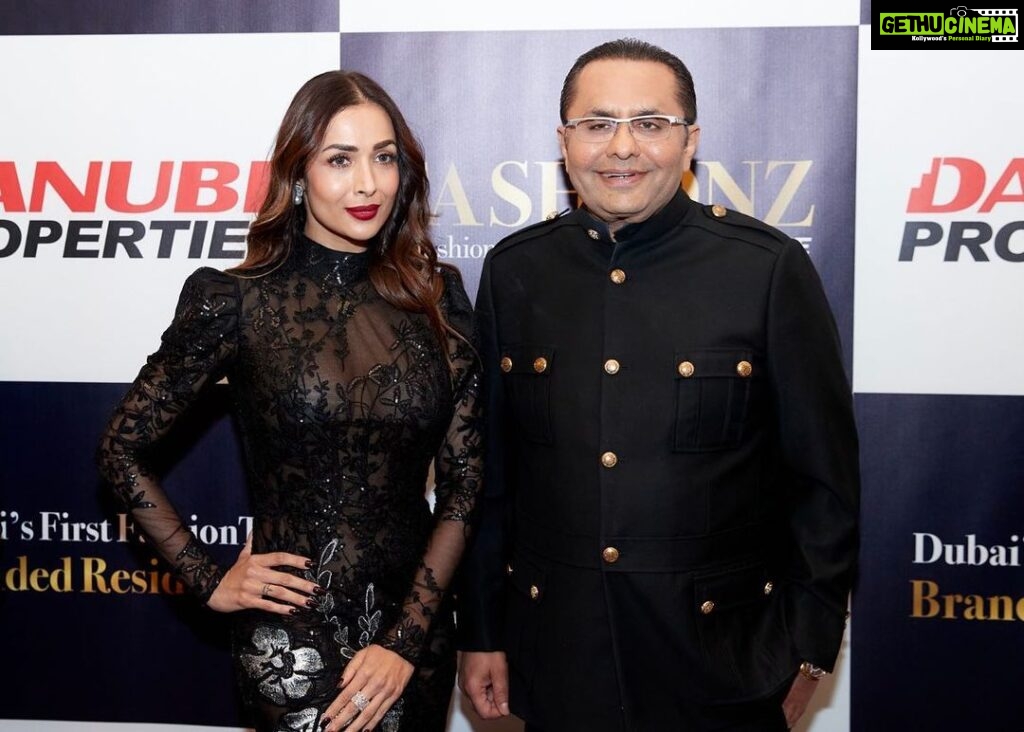 Malaika Arora Instagram - At the press conference for #FashionzByDanube with Dubai's Real Estate Tycoon @rizwan.sajan Dubai's First FashionTV Branded Residences by @danubeproperties , Launching Soon! Stay tuned for more
