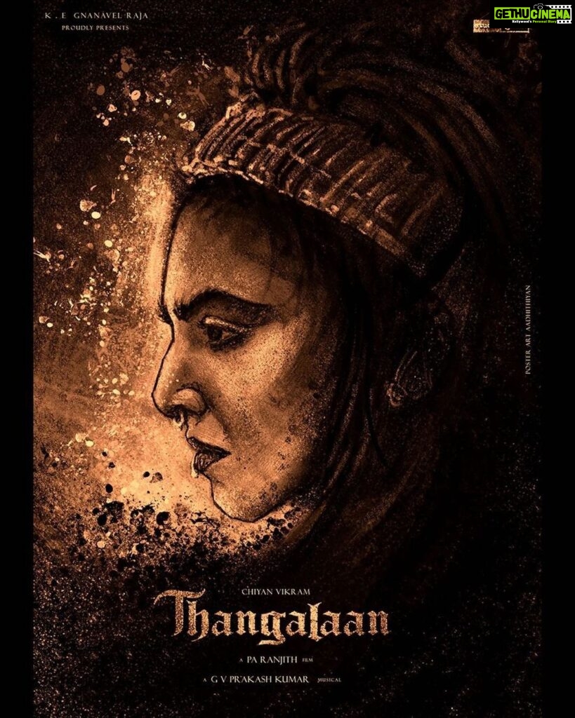 Malavika Mohanan Instagram - This is so amazing ♥️😍 Posted @withregram • @the.life.of.aadhithiyan Aarathi from thangalaan🔥✨ Fan made poster art