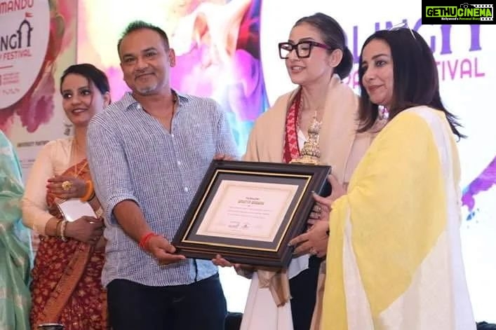 Manisha Koirala Instagram - Legendary Bollywood actress Manisha Koirala conferred with “Nepal Yashaswi Sanman” at the 2nd edition of Surya Nepal Kathmandu Kalinga Literary Festival… #KalingaLitFest