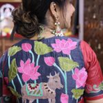 Manjula Paritala Instagram – #inlovewiththiswork #blousedesigns #threadworkembroidery #tussersilk 
#blouseworkdone @saanvis1