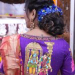 Manjula Paritala Instagram - #all abt Ganeshchathurthi #tanjorepaintingonblouse #paithanisaree #ytvideo #manjulanirupam #staytuned #tanjorepaintingonblouse @bhavya_art_bangalore
