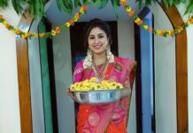 Manjula Paritala Instagram - #All abt Sathyanarayana swamy vratham #full video in our yt channel #manjulanirupam #linkinbio #gadwalpattusaree @sairampattusarees