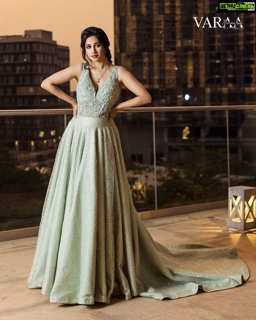 Manvita Kamath Instagram - Not one for subtlety, this seafoam green evening gown features a lowcut neckline; replete with a play of floral embroidery and sequin embellishments. Volume 2 & Edition 2 Covershoot for Varaa Wedding Magazine @varaabyskmagazine Publisher & Editor-In-Chief : Sangeetha Kailash @itsmesangeethakailash On Cover : Manvita Kamath @realmanvitakamath Photographer : Lucky Malhotra @shotbyluckymalhotra Venue : The Leela Bharthiya City @theleelabharthiyacity Wardrobe : Aparna S @aparnasstudio Makeup : Shruthi @sghairandmakeup Hair : @shrutihairartistry Stylist : Sowmya SK @sowmya.sk Saree : Pashudh Silks @pashudh Overcoat : TVARUS @tvarusstudio #varaabyskmagazine #covershoot #celebrityshoot #celebrityphotographer #shotbyluckymalhotra #leelabhartiyacity #itsmesangeethakailash #weddingmagazine #bridalmagazine #newage #nextgen #media #modrenbride #repost #southstar #indiancelebrity #kannadaactress #trendinggowns #gown