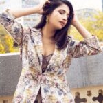 Manvita Kamath Instagram - The ultimate look of sophistication. Donning a classic pantsuit with an abstract print, Varaa's new icon on the block stuns with an air of unparalleled confidence. . . @varaabyskmagazine @shotbyluckymalhotra @itsmesangeethakailash