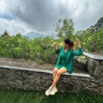 Manvita Kamath Instagram – Exploring the incredible trails of Kodai with my awesome group! 🐾🌳 We’re having a blast and the best part is, it’s pet-friendly #KodaiAdventures #PetFriendlyExploration @greattrailsbygrt 
.
.
Wearing @laxmikrishnaofficial 🍀