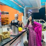 Manvita Kamath Instagram – Some Chai-coffee and political debate with our Ramdas anna ☕️!! 
.
.
Wearing @tara_c_tara 
Mua @makeoverby_rekha_karthik_