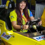 Masoom Shankar Instagram - Real happiness is at the circuit, Racing! 🏎️ P.S. A formula car steering on my hands and no one gets hurt.☺️ #throwback #motorsports #racing #hobbylobby #indianracingleague Hyderabad