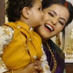 Mayuri Kyatari Instagram - Happy festival everyone🌸 MUA @makeoverwithnirmala_bhadrappa 📸 @venoowaves #ganeshchaturthi #festival #traditional #southindiansaree #motherson
