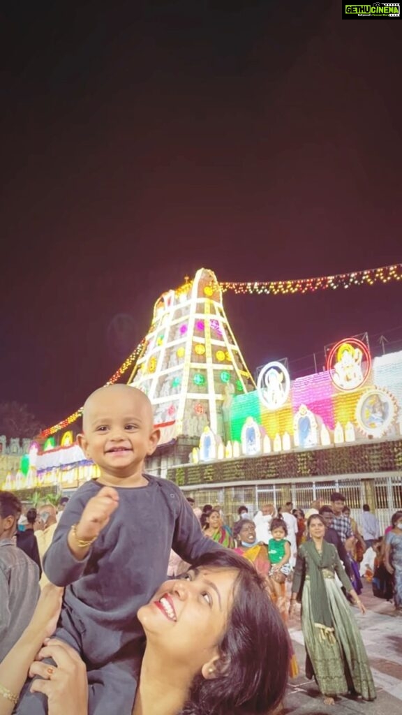 Mayuri Kyatari Instagram - Aarav’s first birthday spent in a very meaningful way 🙏🏻😇😊 #blessed Thank u so much for all ur wishes Tirumala, Andhra Pradesh, India