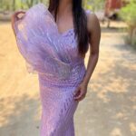 Mayuri Kyatari Instagram - This is my moment I just feel so alive.🤩🤩 💄 @makeupbypavithrakalmath 💁🏻‍♀️ @makeupbychaithrasanthosh 👗 @lavish_rang Styling @vj_lavanya #instagood #instagram #dailypost #fashion #fashionstyle #creattoshine #lvender #westrewear #mayuri #lavish_rang