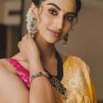 Meenakshi Chaudhary Instagram - 💛🌟🌝 Styled by - @riechamallick Outfit - @warpnweftbysagrikarai Jewellery - @karnikajewelshyd Make up - @hariprasad_mua Photos edited by - @afrographer Chennai, India