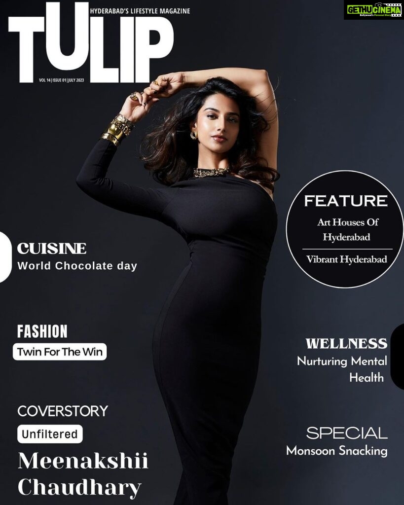 Meenakshi Chaudhary Instagram - This Monsoon season, we brought a power-packed issue on the cover; we have the gorgeous actress @meenakshichaudhary006 who is seen in many movies. . We are bringing you a range of articles which will interest you, including the monsoon snacks with your little cup of tea and in the feature section. . We have picked the best art houses from Hyderabad. . In addition, we have featured how important it is to take care of mental health and not to forget all about chocolates and many more exciting things stored for you in this Magazine issue. . ✅ Check out the Magazine Edition in @tulipmag bio link . Cover Courtesy Stylist - @riechamallick Photographer - @venurasuri Makeup Artist: @athirathakkar Hair Stylist: @surbhibhutra . #hyderabad #actress #monsoon #fashion #india #lifestyle #glamour #magazine #actress #tollywood #meenakshichaudhary #ootd