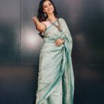 Meenakshi Chaudhary Instagram - 🦋🦋🦋 . . . . Styled by @riechamallick Outfit by @real_weaverstory Jewellery by @goyazsilverjewellery Shot by @pranav.foto Make up @nehabagga21 Hair @chinnisrinu_stylist