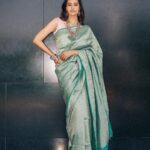 Meenakshi Chaudhary Instagram - 🦋🦋🦋 . . . . Styled by @riechamallick Outfit by @real_weaverstory Jewellery by @goyazsilverjewellery Shot by @pranav.foto Make up @nehabagga21 Hair @chinnisrinu_stylist