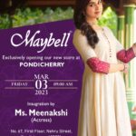 Meenakshi Govindarajan Instagram – I’m excited to launch the new @maybell_india store at Pondicherry. Come and join us for the grand celebrations. @maybell_india  #maybell #getreadywithmaybell  #comingsoon #newstoreopening #pondicherry #storelaunch