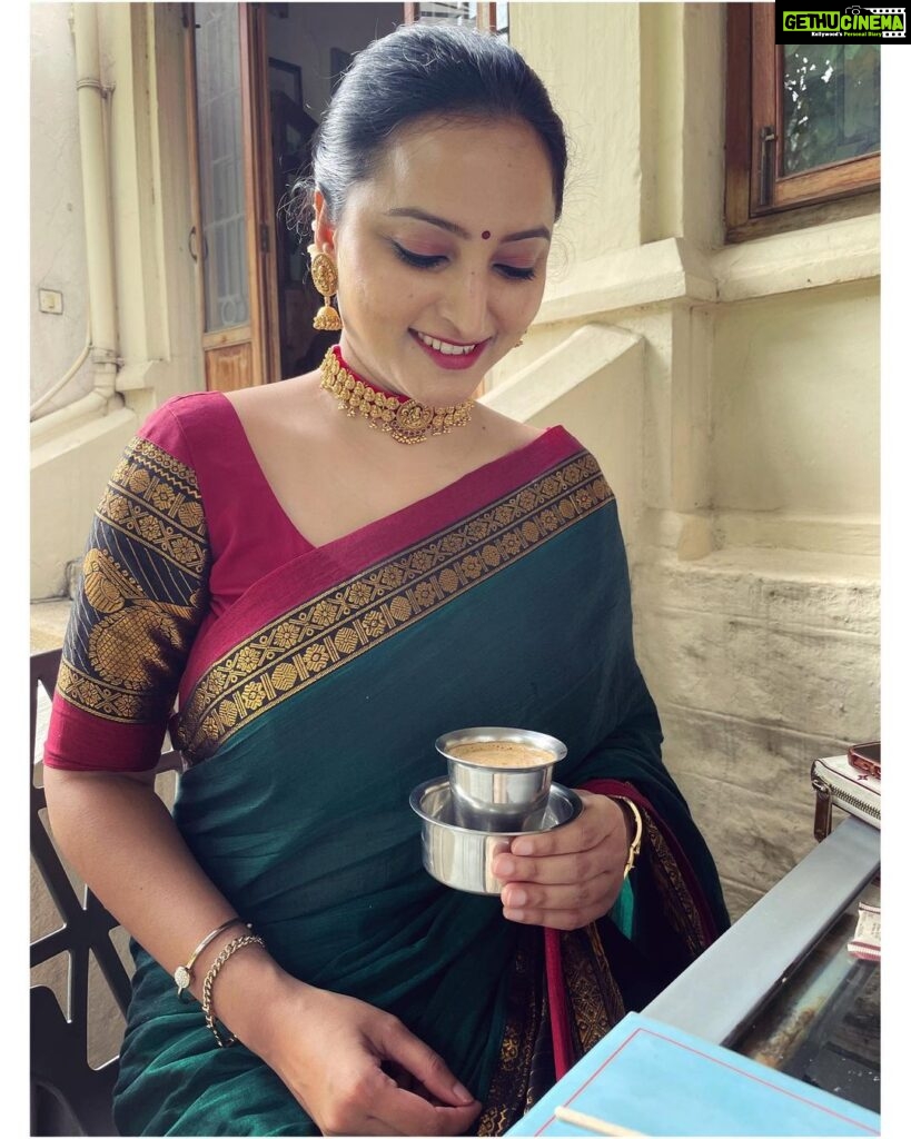 Meghana Gaonkar Instagram - South Indian woman & her filter coffee is a vibe. 🌤 ~ 📸: @deepti.nagendra