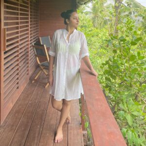 Meghana Gaonkar Instagram - That one time I thought of going for a swim in the ocean(not!) but instead just got ready and posed for self. 💚