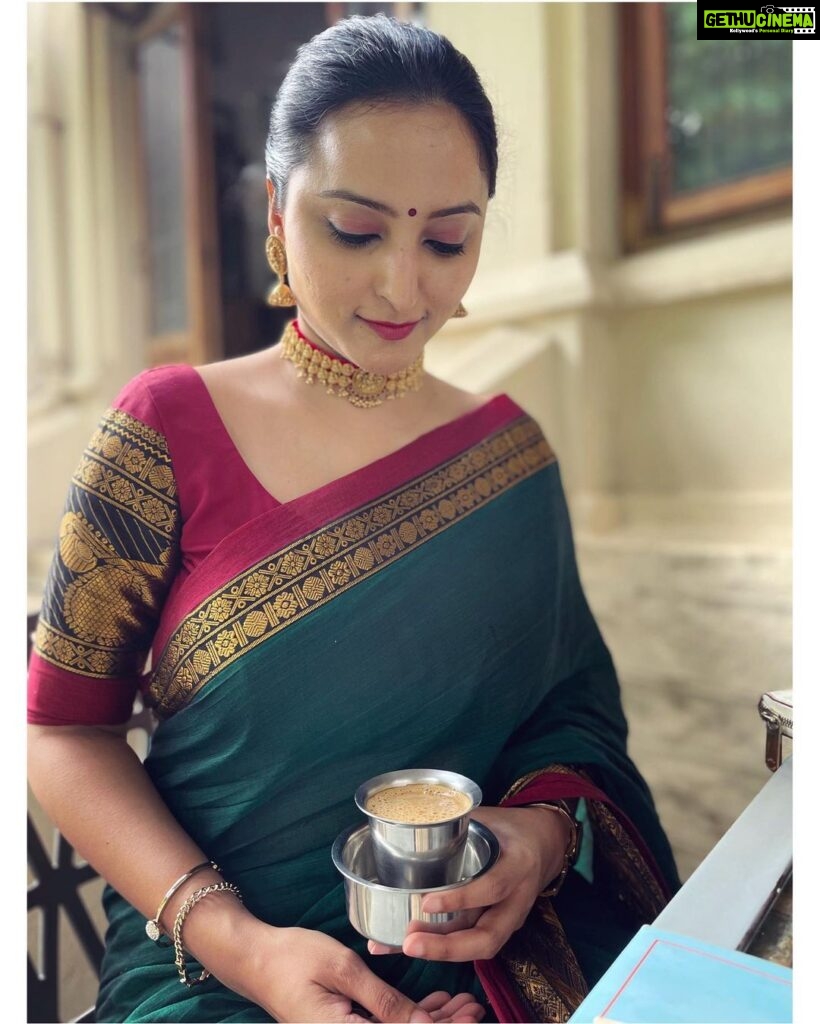 Meghana Gaonkar Instagram - South Indian woman & her filter coffee is a vibe. 🌤 ~ 📸: @deepti.nagendra