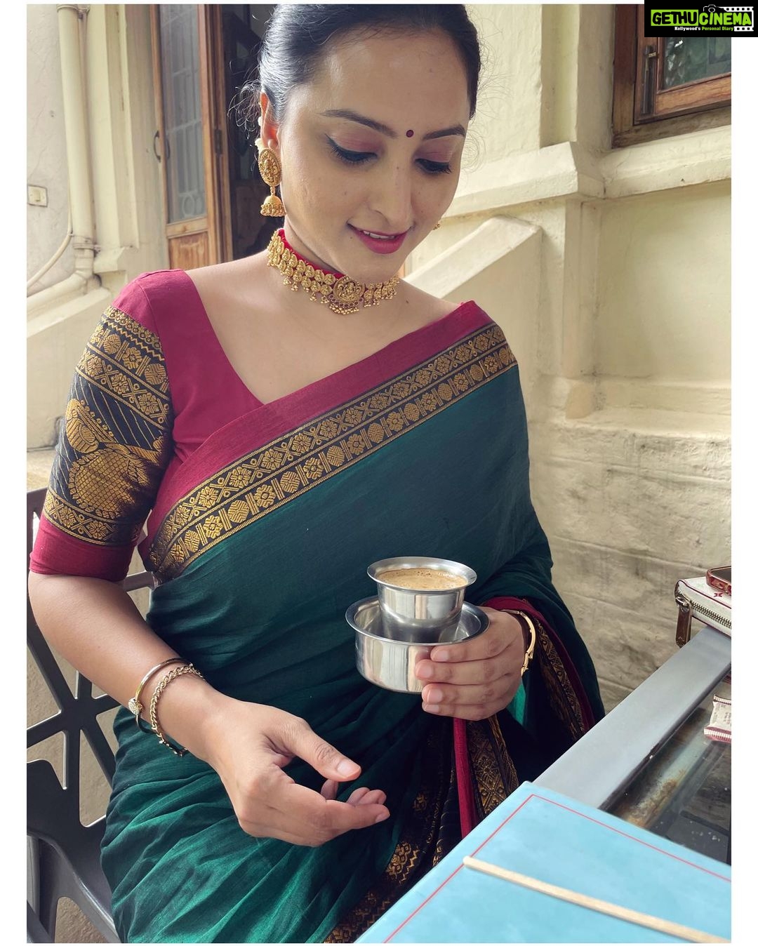 Meghana Gaonkar Instagram - South Indian woman & her filter coffee is a vibe. 🌤 ~ 📸: @deepti.nagendra
