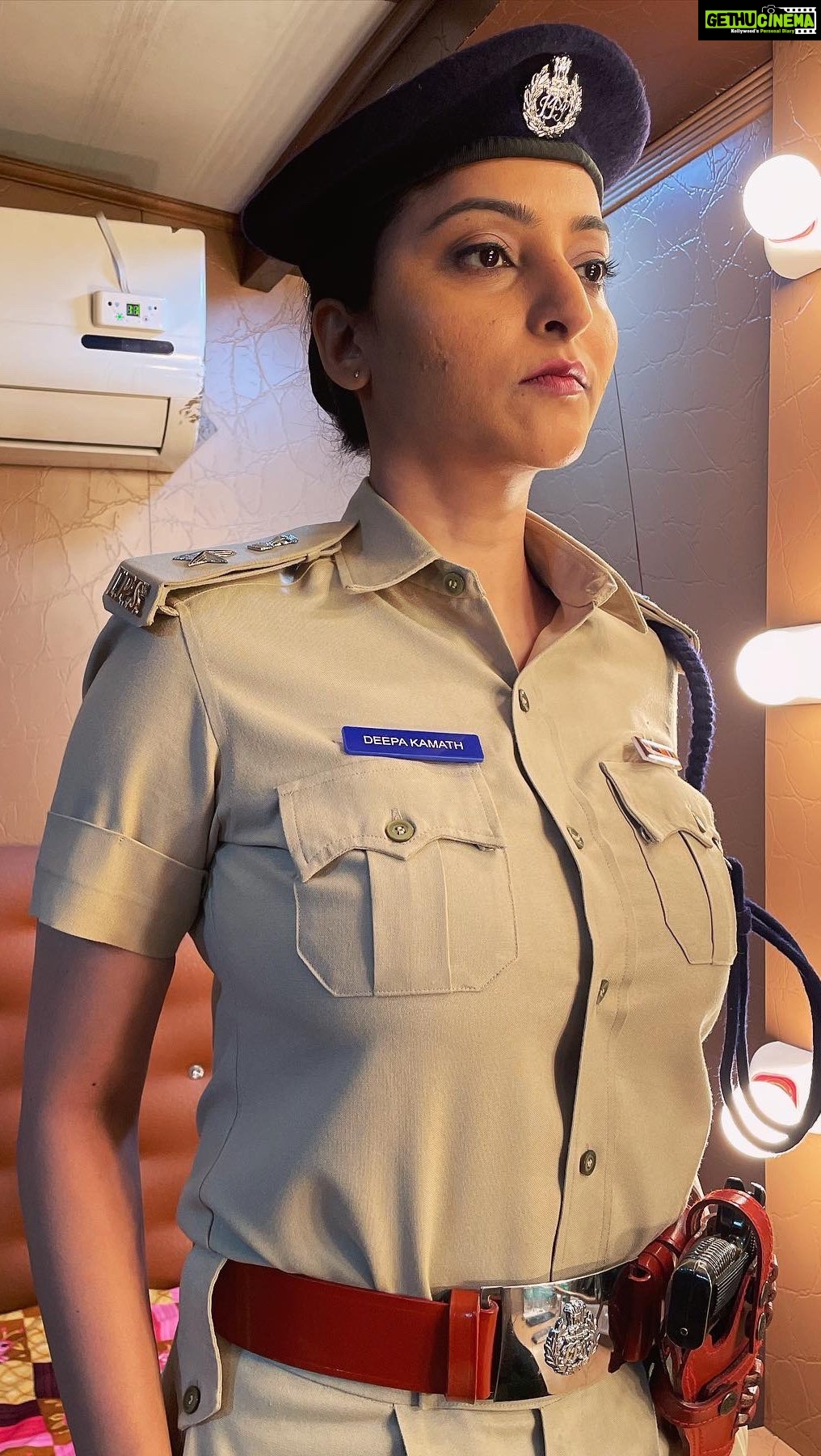 Meghana Gaonkar Instagram - DCP Deepa Kamath ARRIVING TODAY at a theatre near you💫👮🏻♀️🤟 ~ Make up & hair: @raghu_makeup @lathachinnagirigowda