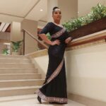 Meghna Naidu Instagram – And then we play dress up sometimes !!! 

Event Ready 😊

📸 – @sona.e.naidu

@silverbell.networks

#eventready 
#eventlife
#blackisblack 
#sareelove 
#sareelovers 
#workmode 
#worklife 
#meghnanaidu JW Marriott Mumbai Juhu