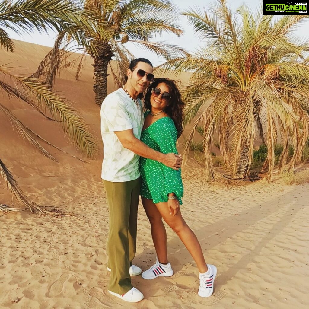 Meghna Naidu Instagram - We create the moments of this masterpiece called LIFE 💝 @elitetennisdubai Thank youuuu for everything 💕 #husbandandwife #couplelove #coupleswhotravel #loveisallyouneed