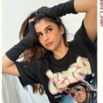 Miesha Saakshi Iyer Instagram – 🍭

T-shirt @bonkers.corner 
Sleeves @beeglee