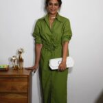 Mona Singh Instagram - Feeling great in green💚 Styled by : @smriti.schauhan Outfit : @_huemn Makeup : @khyati_malhotra_makeup Hair : @pujashrijain Choker stacks and rings : @inezeofficial Stone pendant necklace & earrings : @vasundharajewelry Styling asst : @pavitrachopra #MadeInHeaven #bulbuljohri