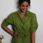 Mona Singh Instagram - Feeling great in green💚 Styled by : @smriti.schauhan Outfit : @_huemn Makeup : @khyati_malhotra_makeup Hair : @pujashrijain Choker stacks and rings : @inezeofficial Stone pendant necklace & earrings : @vasundharajewelry Styling asst : @pavitrachopra #MadeInHeaven #bulbuljohri