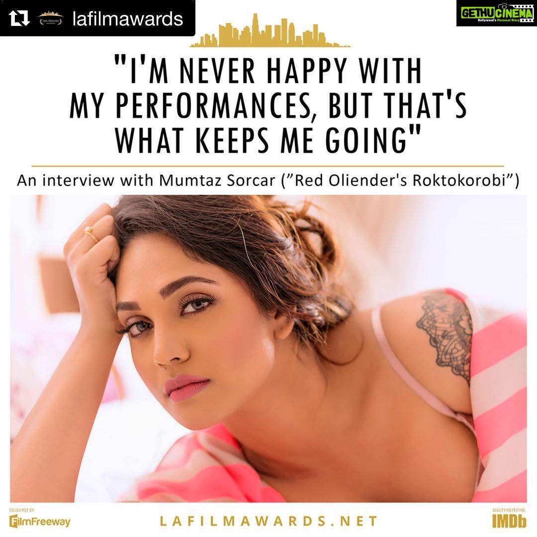 Mumtaz Sorcar - 3 Likes - #Repost @lafilmawards with @get_repost
・・・
Meet a real perfectionist (and a wonderful actress!)
Full interview: www.lafilmawards.net/single-post/sorcar
@mumtaz_sorcar
#lafawinner #actress #lafa18 #losangelesfilmawards #film #movie #indianactress #mumtazsorcar #sorcar #filmfreeway #imdb #imdbqualifying #filmfestival #interview