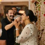 Nadhiya Instagram - Wishing you a very very happy bday Shanu❤️🎉.. have a super year ahead and continue to entertain us with your amazing work 👍🏽🎬……😃😃instead of me feeding you ur bday cake🎂 it’s the other way around😃😃 📷@farhaanfaasil #fahadhfaasil #actor #birthday