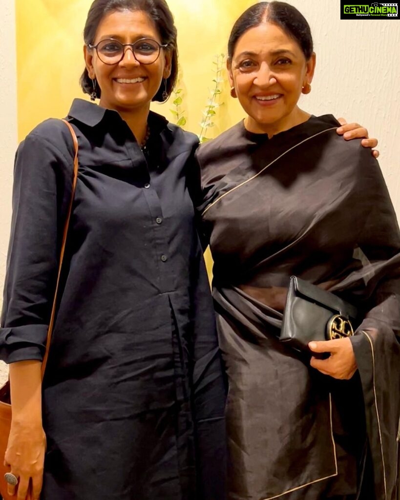 Nandita Das Instagram - Watched Goldfish last night with outstanding performances by @deepti.naval and @kalkikanmani... a mother-daughter story about memory and more. Sensitive and poignant. Thank you #pushankripalani and producer Amit Saxena. I was 18 when I first met Deepti di on the sets of Prakash Jha’s Parinati, though she has known Baba for long. She calls Baba da and I call her di! We worked together in Bawandar as co-actors and I was fortunate enough to direct her in my debut film, Firaaq. But more importantly, we have remained close friends. We have laughed about small things and moaned about the big ones. Last night was a celebration of her outstanding performance and our friendship. ❤ Sharing a few I was sent of last night…
