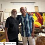 Nandita Das Instagram - #Repost @kishore.write • • • • • • Spent the better part of the day at Jatin Das’s studio where the octogenarian artist is overseeing the vast and complex operation that a career retrospective at NGMA involves. Managed a peek at some of his works, the restoration under process for very early paintings, his orderly and organised filing systems…a life in art spread out around him on canvas and paper, in terracotta and metal. Listened to him recite one of his own poems on the infiniteness of the ‘line’. Got ticked off, of course, for not staying in regular touch, heard some lovely stories about other artists, absent and present. Wound up with a great ghar-wala meal. A day well spent?