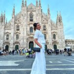 Nargis Fakhri Instagram - An Architectural Master piece! 🇮🇹 Milan Cathedral, called Duomo di Milano in Italian, is one of the world's largest Gothic cathedrals, located in the heart of the city. Europe Summer 2023 🥰 . . . . . #travel #europe #europesummer2023 #italy #milano #nargisfakhri #duomomilano Duomo Milan Italy