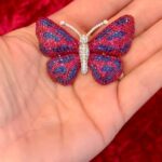 Neelam Kothari Instagram - Totally in love with my new collection!#natural. A Butterfly pendant/brooch set in natural pink and blue sapphires and natural diamonds🍀🌺🦋 @neelamjewelsofficial #neelamjewels #finejewels #art #design #magnificientjewels