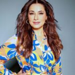 Neelam Kothari Instagram – Sunshine on a rainy day ☀️💖💙💗💛💚 
#fabulouslivesofbollywoodwives  Season 2 coming soon! Only on Netflix! @netflix_in 

Outfit 
@babitamalkani 
Styling @eshaamiin1 
Makeup @mitalivakil 
Hair @hairgaragebynatasha
📸 @dinesh_ahuja 
Shoes @monrowshoes
