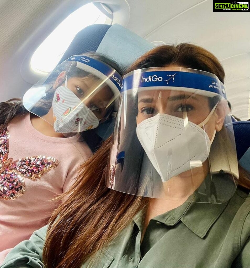 Neelam Kothari Instagram - Excited to go on our first family vacation post-lockdown and super happy to choose @indigo.6e as they have all safety precautions in place. @rupalidean #LeanCleanFlyingMachine #FlyAgain #LetsIndiGo
