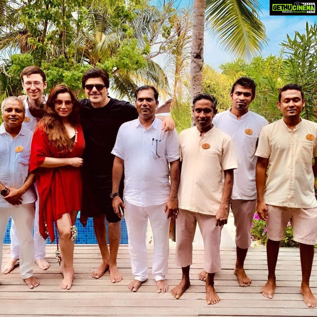 Neelam Kothari Instagram - I’m gonna miss this place so much!!! Thank you @lilybeachresortmaldives for your hospitality. The resort is stunning, food is great and a special thank you to the boys who run around making you feel special and at home.! We are gonna miss you...❤️#lilybeachmaldives @rupalidean #lilybeach #vacation #maldives @samirsoni123 Lily Beach Resort & Spa at Huvahendhoo, Maldives