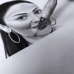 Neeru Bajwa Instagram - Dm for orders @bhanusainiart . . @rubina.bajwa . . #art #sketch #rubina #buhebariyan #muthiyaar