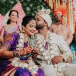 Neetha Ashok Instagram - Our Love just got a LEVEL-UP ❤️ Ever grateful to family and friends who embraced this special day and blessed us 💕🙏🏻 Bride & groom’s Costume designed, conceptualised & styled by @arulaa_by_rashmianooprao Mua by @piya.artistry Brides and grooms jewellery by @beadedtreasuresjewelry Pc @pixel_stream Bridal mehendi by @mehendistoriesbykiran Nails by @flamingonailsindia Sorry for late post! My phone is still not fixed 😩🤷🏻‍♀️☹️ #married #justmarried #happytears #tearsworthymoment #bridesofbangalore #brides #southindianbrides #southindianweddings #indianwedding #indianbride #southindianjewellery #wedding #bridalmakeup #bridesofindia #southfashionstyle #silksaree #kanchipuramsaree #bridesofhydrabad #bridaljewellery #templejewellery #weddingphotography #sareelove #bridal #southindianfashion #bridalwear #makeup Kota, Kundapura