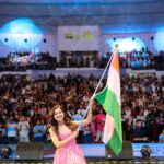 Neeti Mohan Instagram - Music is beyond language and country. It is to heal, bring hearts and people together! I’m so happy to be the choosen one to have performed at the prestigious event of 50 years of India-Korea diplomatic relations. #StayWithMe from the OST of #Goblin sung by #Chanyeol #Punch is all feels. Ufff! Loved covering this track 🫶🏻 @real__pcy @kcc_india_ 🎸 @denzil.mathias 🔊 @mishraontherun 📺 @desigulab 🌹 @hellyvasavada #iykyk 🐯 @amit_thosar 🎥 @theskyfilms @panda.films_ 👗 @lirika.matoshi @theluxeandyou Earrings - @vintage_velvet_ Styled by - @shreyandurjastyle HMU @ritickasjalan #kpop #NeetiMohan JLN Stadium, New.Delhi