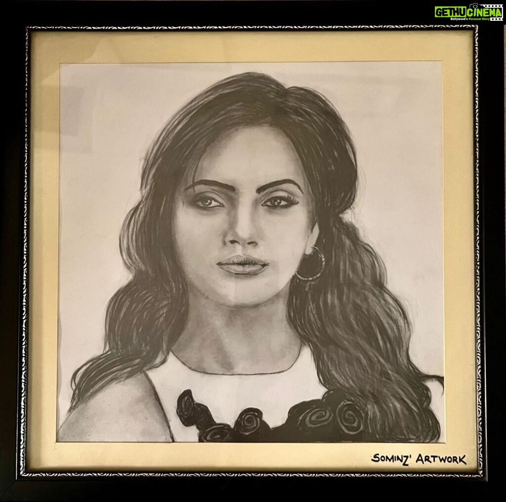Neetu Chandra Instagram - A heartfelt shoutout goes to an extraordinary fan who has crafted this masterpiece. Your unwavering love and steadfast support have been the driving forces propelling me to where I stand today. From the depths of my heart, thank you! Here's to you, raising a toast to the incredible journey ahead! 🙌🥂 #sketch #sketches #nituchandrasrivastava #nituchandra #nitu #neetuchandra #neetuchandrasrivastava