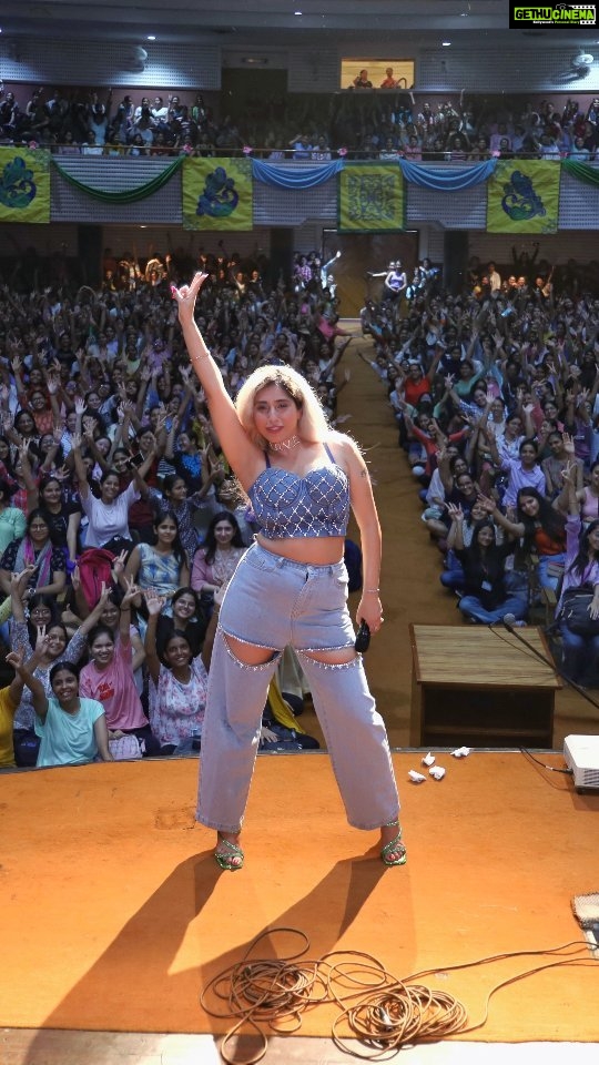 Neha Bhasin Instagram - Dreams do come true : Walking on stage of My college LSR amidst the collective roar of women, seeing awe and love in their eyes for me I was overwhelmed. I realised the dreams I saw in these very corridors I am living those VERY dreams. Dream on 🥹 < ' jo bhi chave tu oh bann jave re ' @lsrstudentsunion #nehabhasin #lsr #dhunki #manifestation